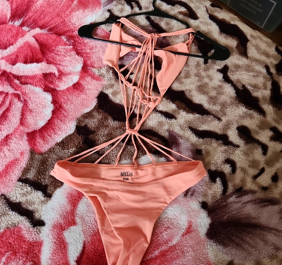 Nwot-Mikoh Coral Strappy Swimsuit - Picture 4 of 6